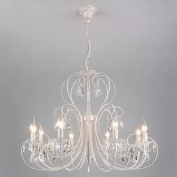 Люстра Eurosvet 3305/8 белый с золотом/прозрачный хрусталь Strotskis