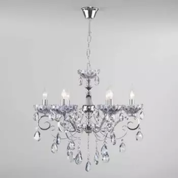 Люстра Eurosvet Подвесная Escada 10109/6 хром/лазурный хрусталь Strotskis