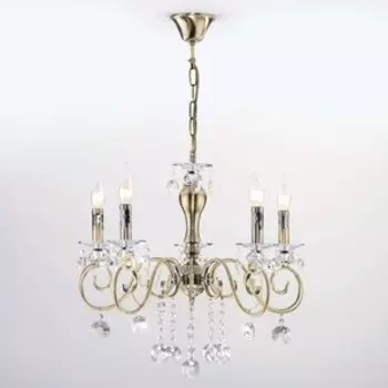 Люстра Eurosvet Подвесная Ravenna 10104/5 античная бронза/прозрачный хрусталь Strotskis