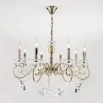 Люстра Eurosvet Подвесная Ravenna 10104/8 античная бронза/прозрачный хрусталь Strotskis