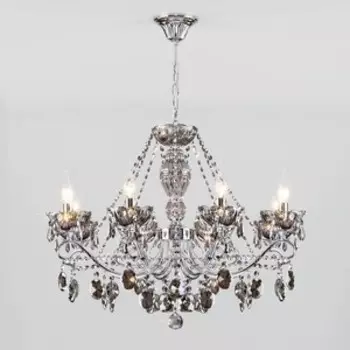 Люстра Eurosvet Подвесная Teodore 10103/8 хром/дымчатый хрусталь Strotskis