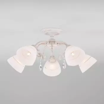 Люстра Eurosvet Потолочная Camilla 30156/5 белый с золотом