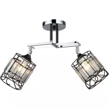 Люстра Imex потолочная 2*60Вт E27 MD.3372-2-S CH+BK