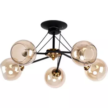 Люстра Imex потолочная 5*60Вт E27 (MD.2840-5-S BK+CP)