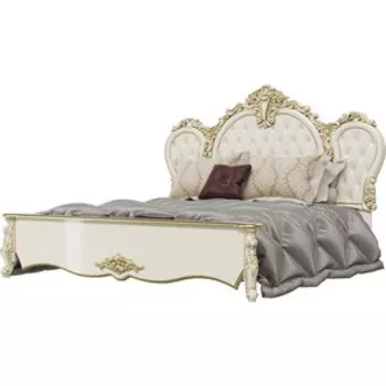 Кровать Мэри Дольче Вита СДВ-03 180 + ортопед слоновая кость/золото 180х200