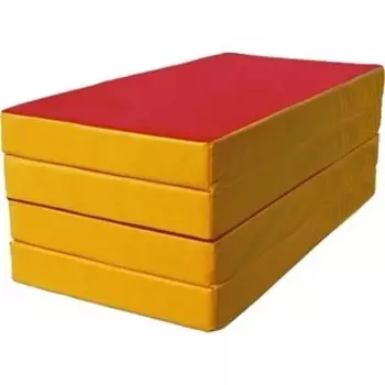 Мат КМС № 5 (100 x 200 x 10) складной красно-жёлтый