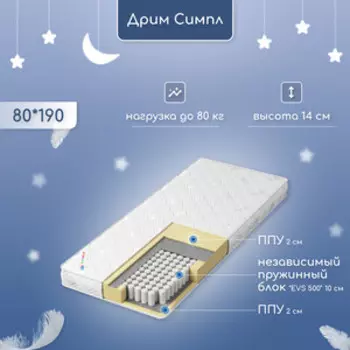 Матрас Капризун Дрим Симпл 80x190