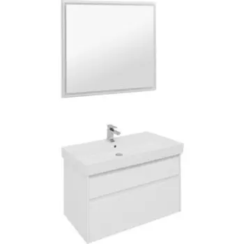 Мебель для ванной Aquanet Nova Lite 100 два ящика, белый глянец