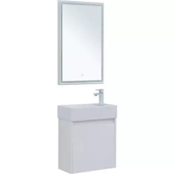 Мебель для ванной Aquanet Nova Lite 50 одна дверка, белый глянец