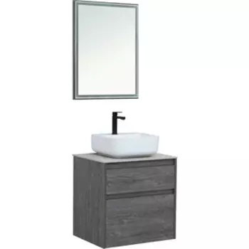 Мебель для ванной Aquanet Nova Lite 60 два ящика, дуб рошелье/серая