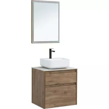 Мебель для ванной Aquanet Nova Lite 60 два ящика, дуб рустикальный/серая