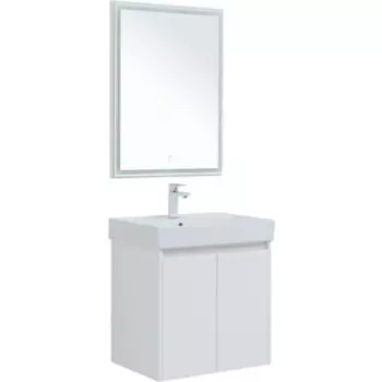 Мебель для ванной Aquanet Nova Lite 60 две дверки, белый глянец