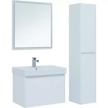 Мебель для ванной Aquanet Nova Lite 75 один ящик, белый глянец