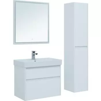 Мебель для ванной Aquanet Nova Lite 75 два ящика, белый глянец