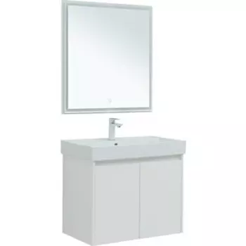 Мебель для ванной Aquanet Nova Lite 75 две дверки, белый глянец