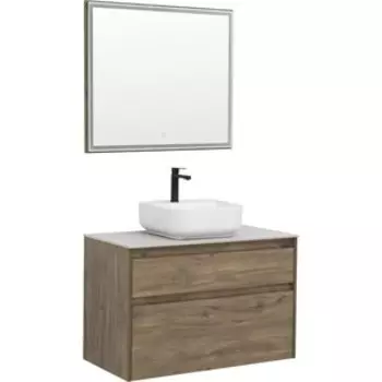 Мебель для ванной Aquanet Nova Lite 90 два ящика, дуб рустикальный/серая