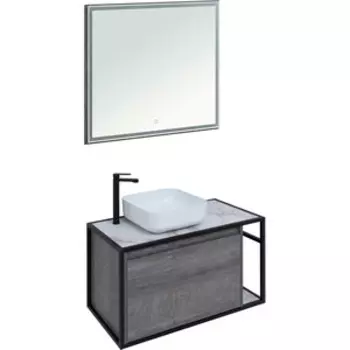 Мебель для ванной Aquanet Nova Lite Loft 90 левая, дуб рошелье