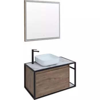 Мебель для ванной Aquanet Nova Lite Loft 90 левая, дуб рустикальный