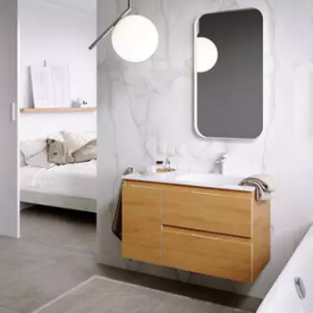 Мебель для ванной Aqwella Accent 90 2 ящика правая, дуб золотой