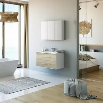 Мебель для ванной Aqwella Майами 100x45 дуб сонома/белый