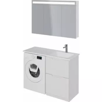 Мебель для ванной Dreja Bona 60 (120) правая, белый глянец