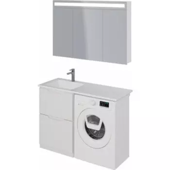 Мебель для ванной Dreja Bona 60 (120) левая, белый глянец