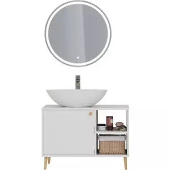 Мебель для ванной Dreja Luno 80х50 белый глянец