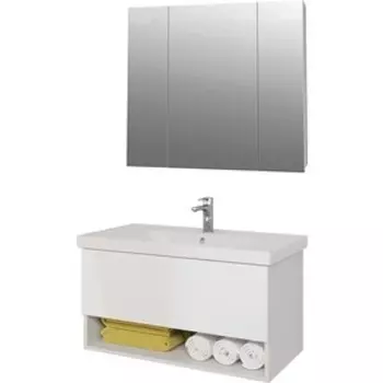 Мебель для ванной Dreja Perfecto 90 с ящиком, белый глянец