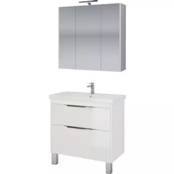 Мебель для ванной Dreja Prime 90 напольная, с ящиками, белый глянец