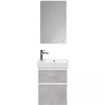 Мебель для ванной Dreja Slim 65х33 белый глянец/бетон