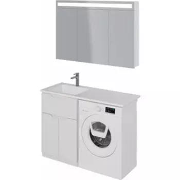 Мебель для ванной Dreja Vega 60 (120) левая, белый глянец