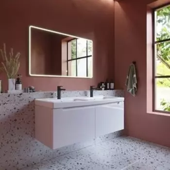 Мебель для ванной Dreja W 125 с ящиками, белый глянец