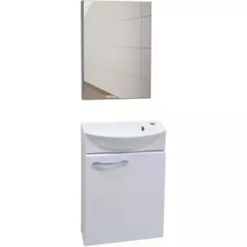 Мебель для ванной Emmy Мия 46х22 правая, с ручкой хром, белая