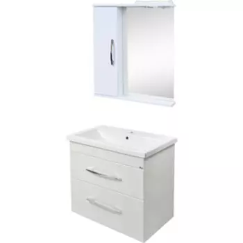 Мебель для ванной Emmy Рокард 60х45 подвесная, два ящика, белая