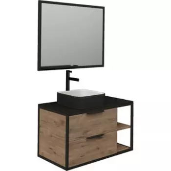 Мебель для ванной Grossman Лофт 90х48 GR-4042BW, веллингтон/черный