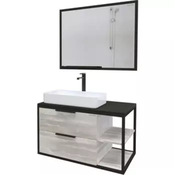 Мебель для ванной Grossman Лофт 90х48 шанико/черный