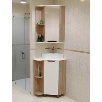 Мебель для ванной Mixline Корнер 68 угловая левая, дуб