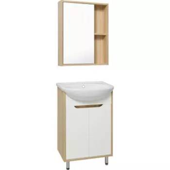 Мебель для ванной Runo Эко 51х42 белый/лиственница