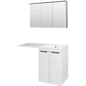 Мебель для ванной Runo Лира 60х48 (120) левое крыло, белая