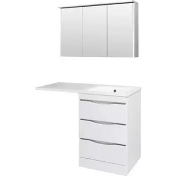 Мебель для ванной Runo Орион 60х48 (120) левое крыло, белая