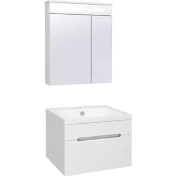Мебель для ванной Runo Парма 59х46 1 ящик, подвесная, белая