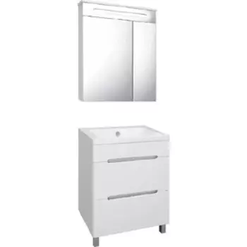 Мебель для ванной Runo Парма 59х46 2 ящика, напольная, белая