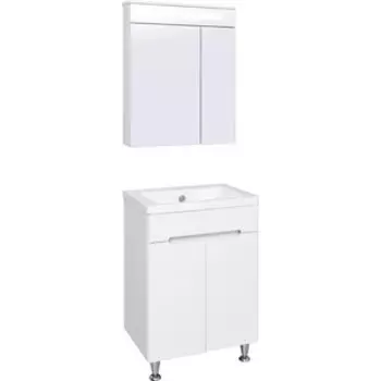 Мебель для ванной Runo Парма 59х46 2 двери, напольная, белая