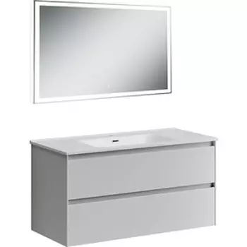 Мебель для ванной Sancos Cento 100 два ящика, белый глянец