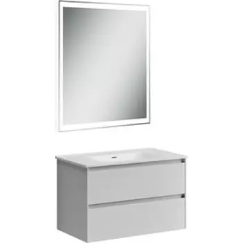 Мебель для ванной Sancos Cento 80 два ящика, белый глянец