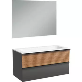 Мебель для ванной Sancos Delta 100х45 дуб красный/графит