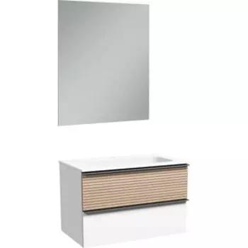 Мебель для ванной Sancos Delta 80х45 дуб светлый/белый