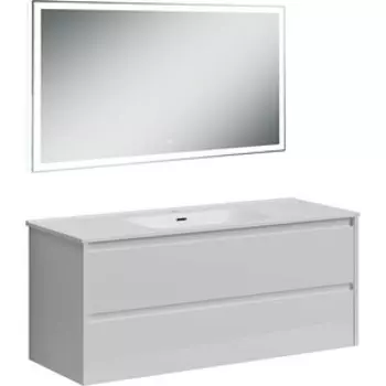 Мебель для ванной Sancos Libra 120 два ящика, белый глянец