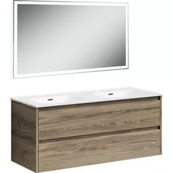 Мебель для ванной Sancos Libra 120 два ящика, двойная раковина, дуб чарльстон