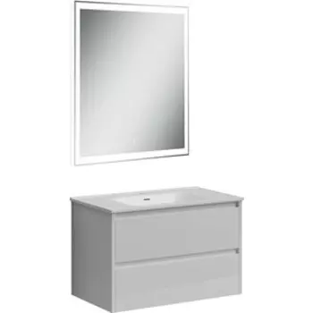 Мебель для ванной Sancos Libra 80 два ящика, белый глянец
